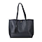 Classic Tote Bag with Tassels and Magnetic Button - Black