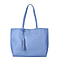 Classic Tote Bag with Tassels and Magnetic Button - Blue