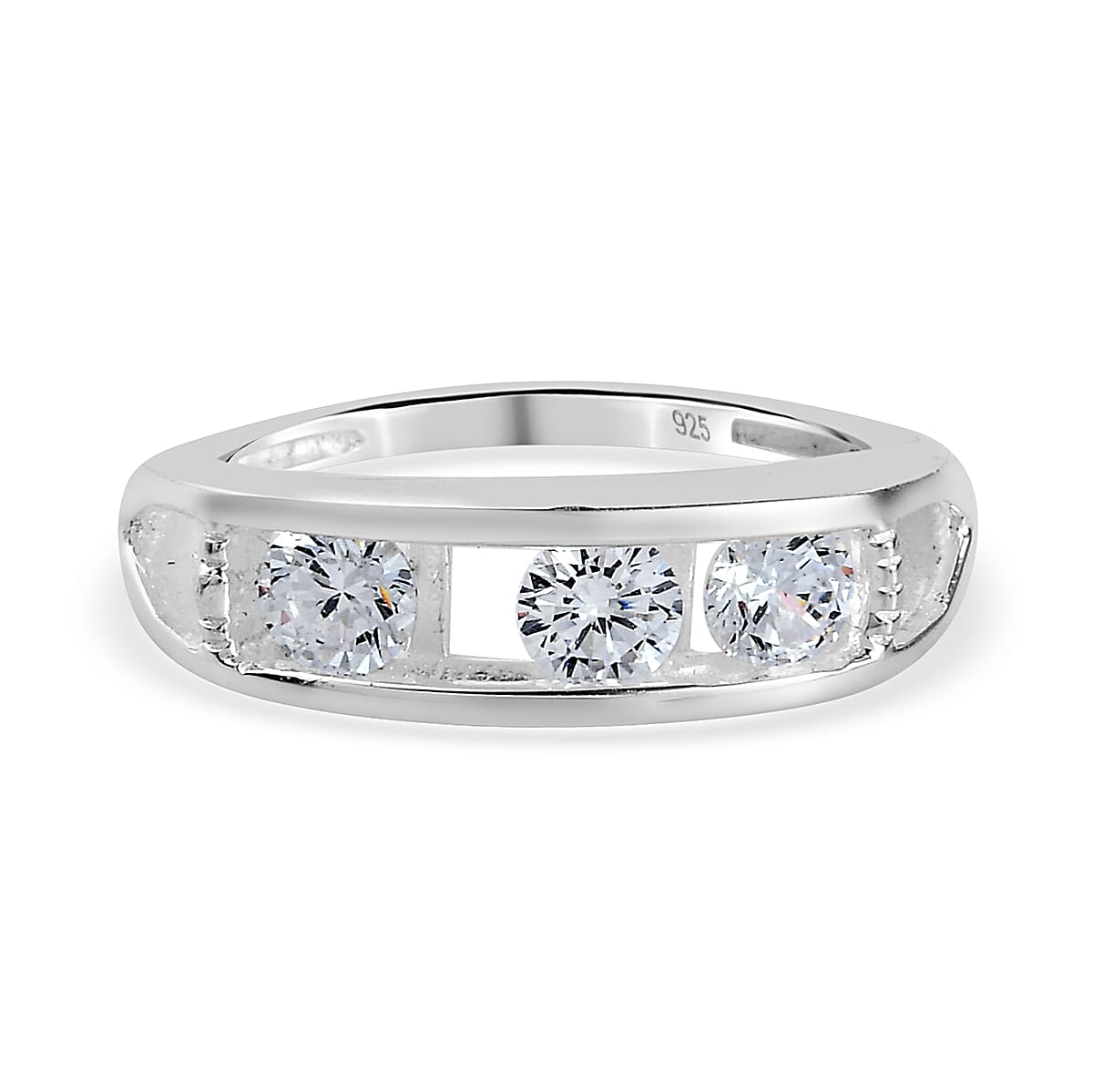 Simulated Diamond Ring in Sterling Silver