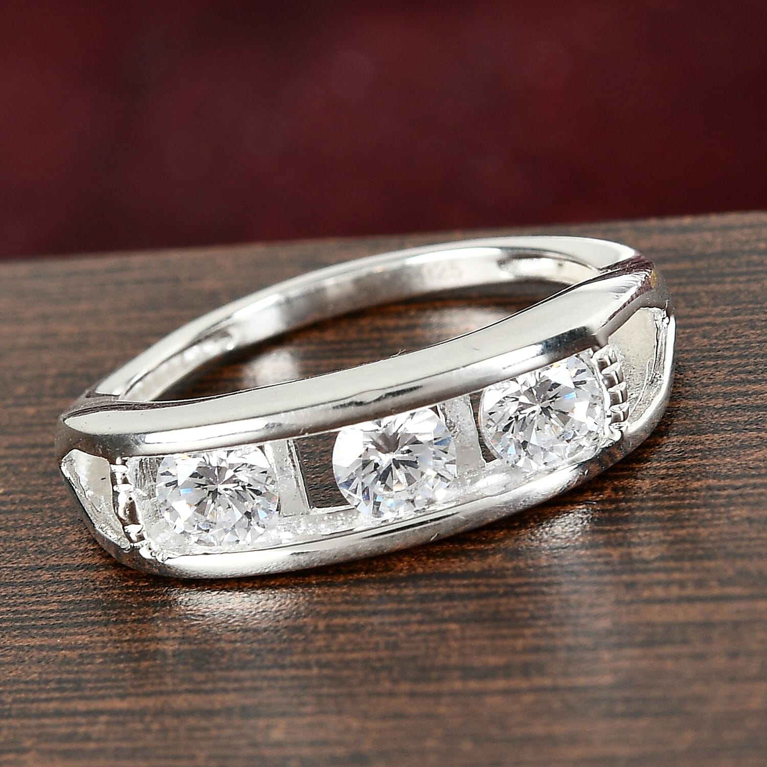 Simulated Diamond Ring in Sterling Silver