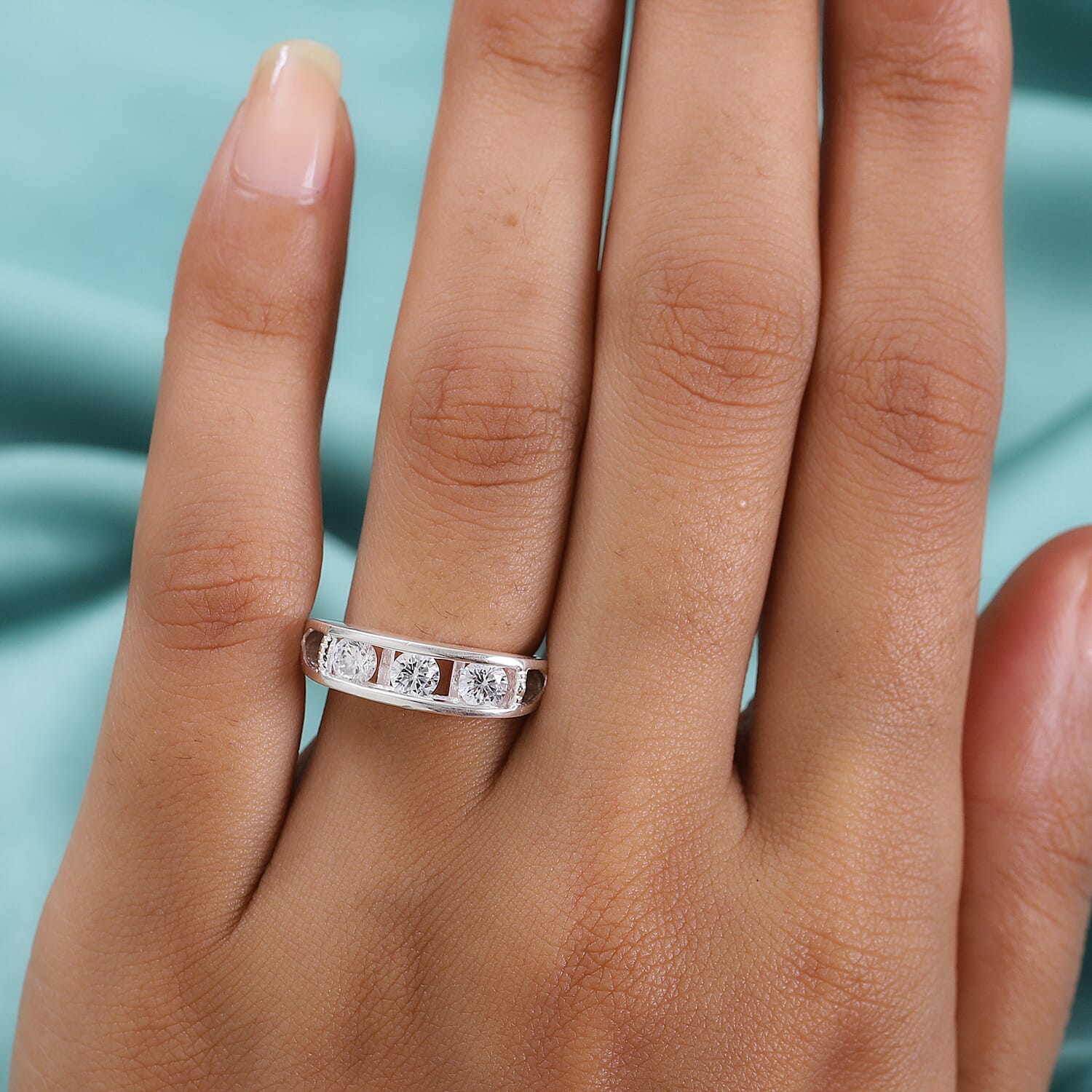 Simulated Diamond Ring in Sterling Silver