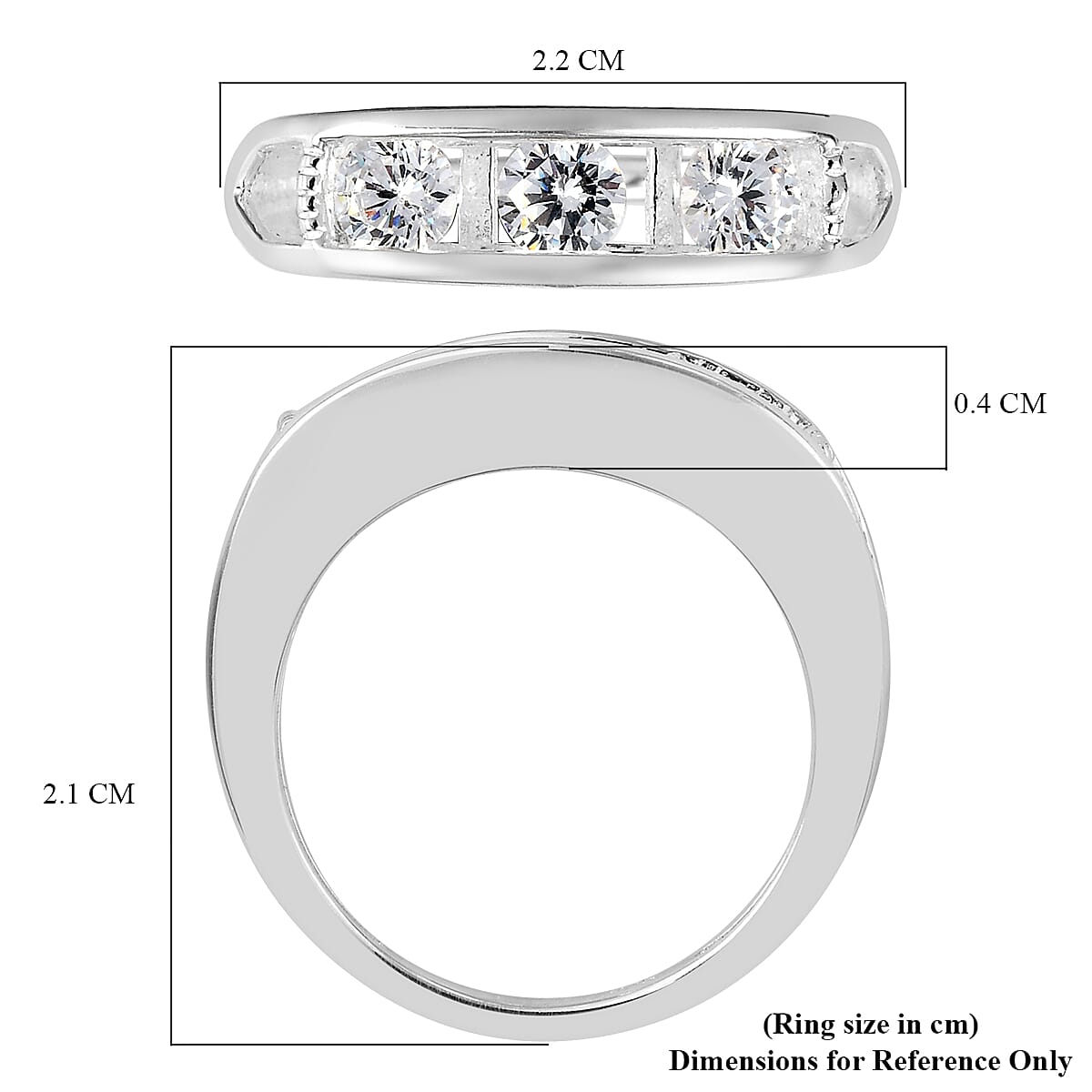 Simulated Diamond Ring in Sterling Silver