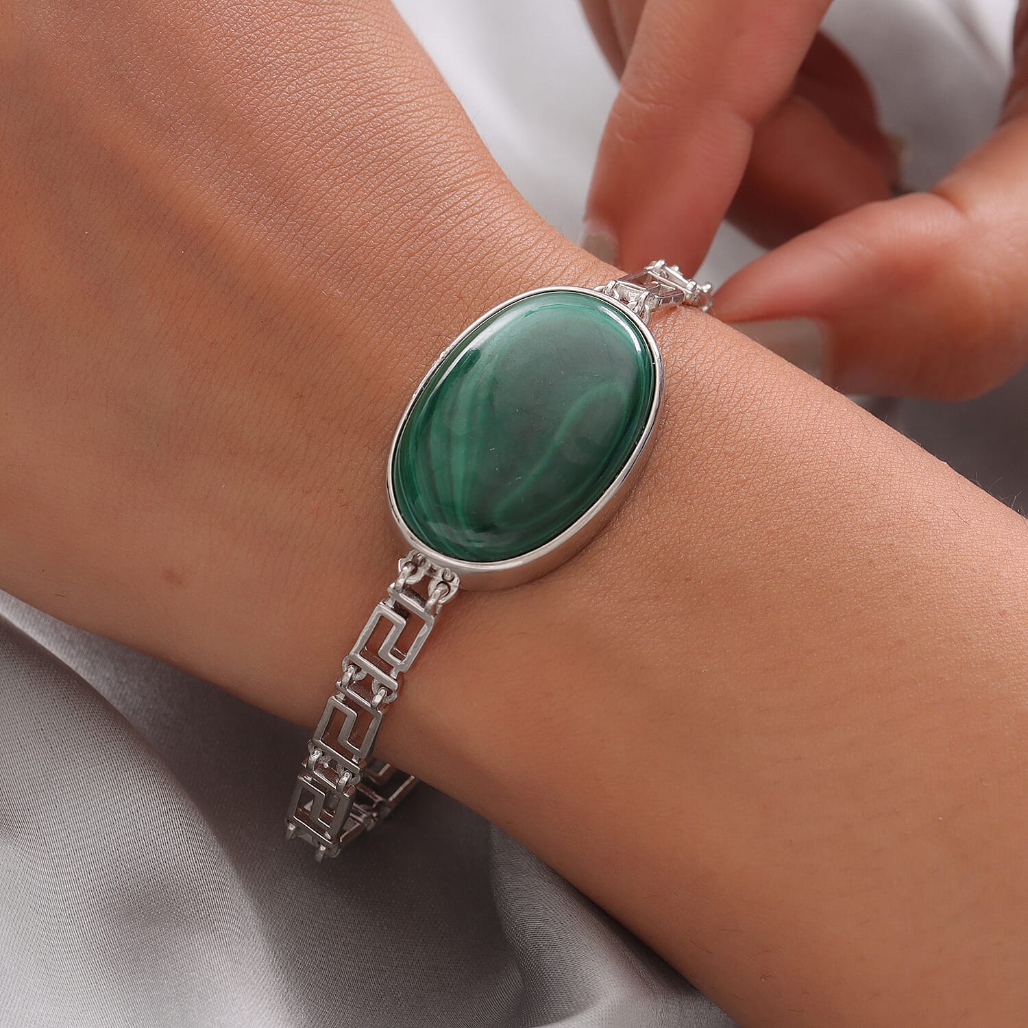 Malachite Bracelet (Size - 7 with 1 inch Extender)