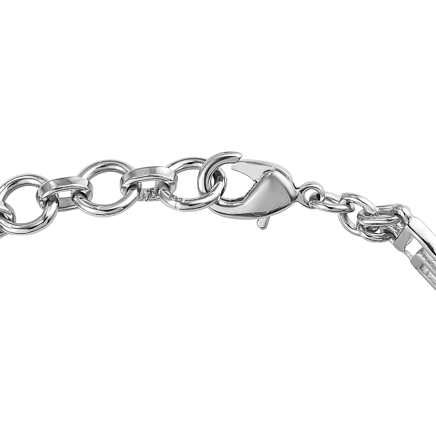 Labradorite Bracelet (Size - 7 with 1 inch Extender) in Silver Tone