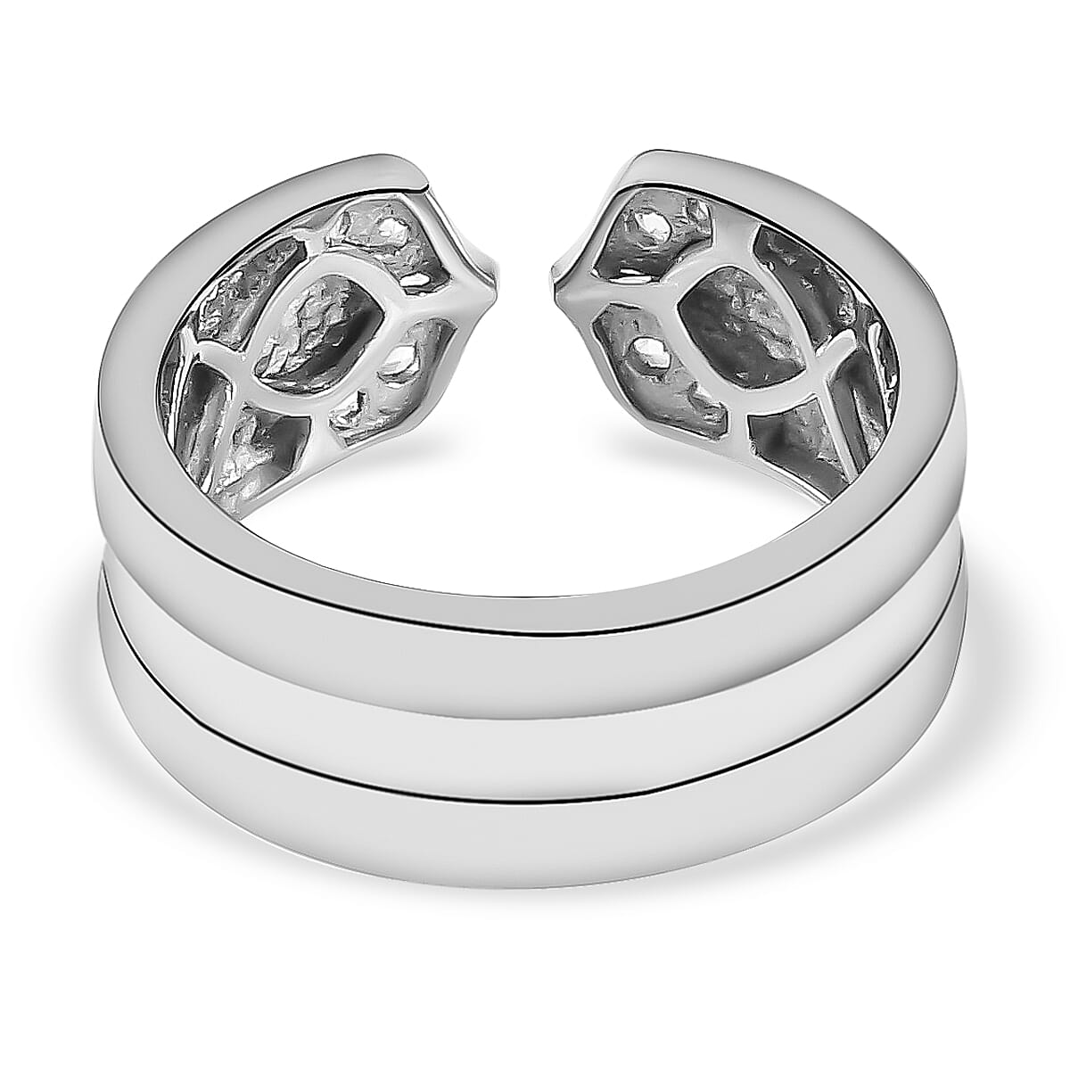 Sundays Child Natural Cambodian Zircon Ring in Platinum Plated Sterling Silver