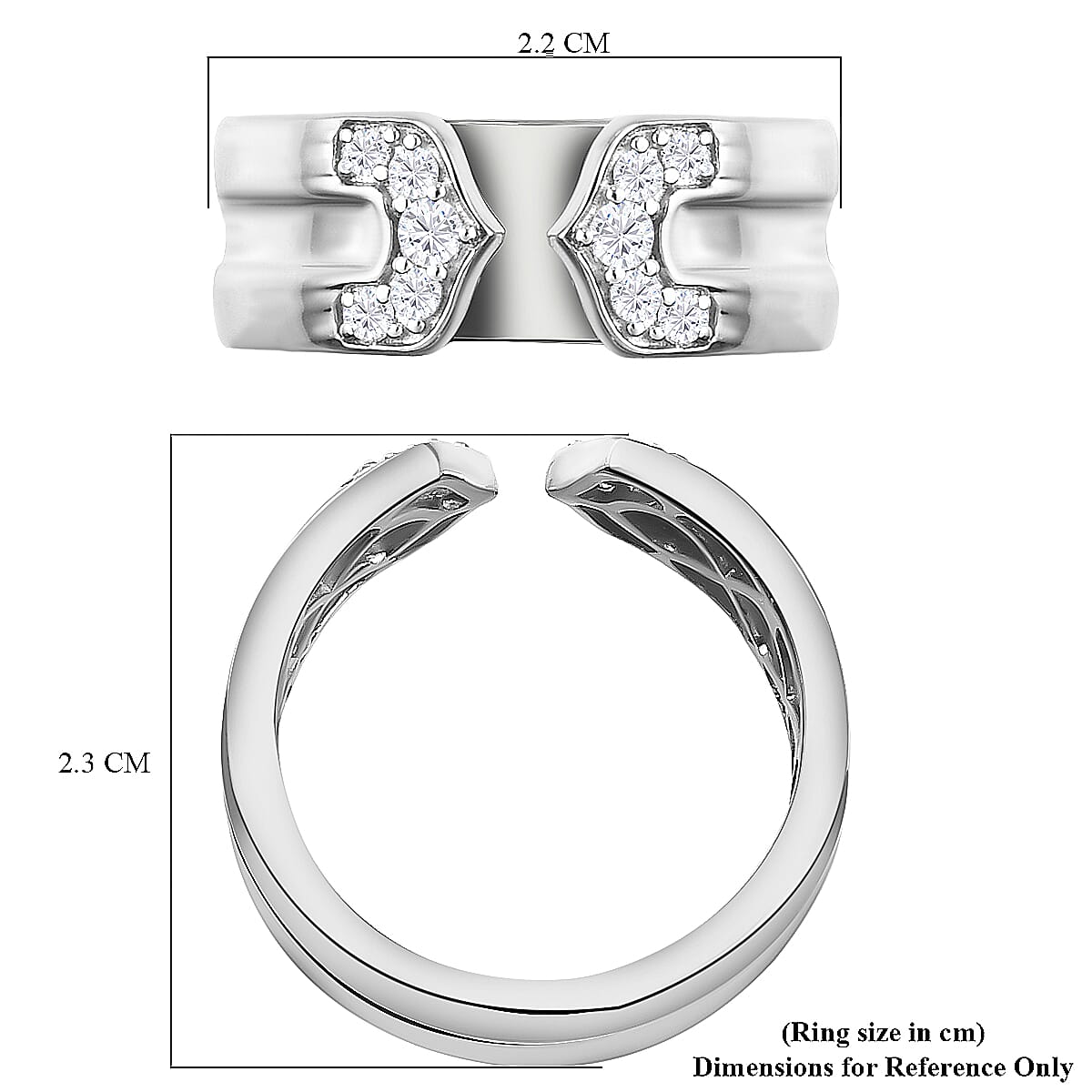 Sundays Child Natural Cambodian Zircon Ring in Platinum Plated Sterling Silver