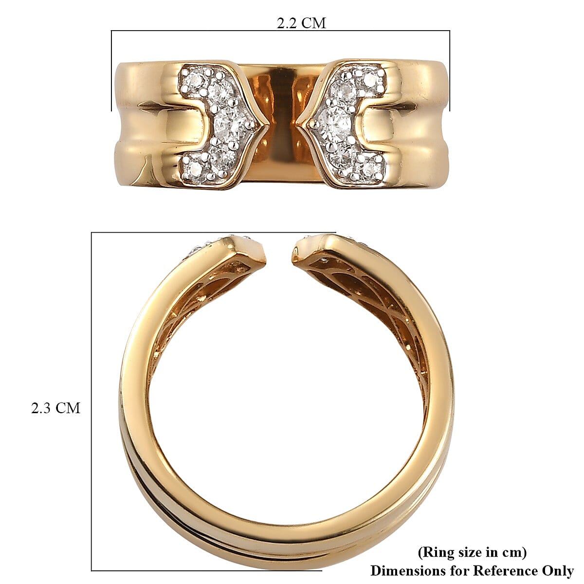 Sundays Child Natural Cambodian Zircon Ring in Yellow Gold Overlay Sterling Silver