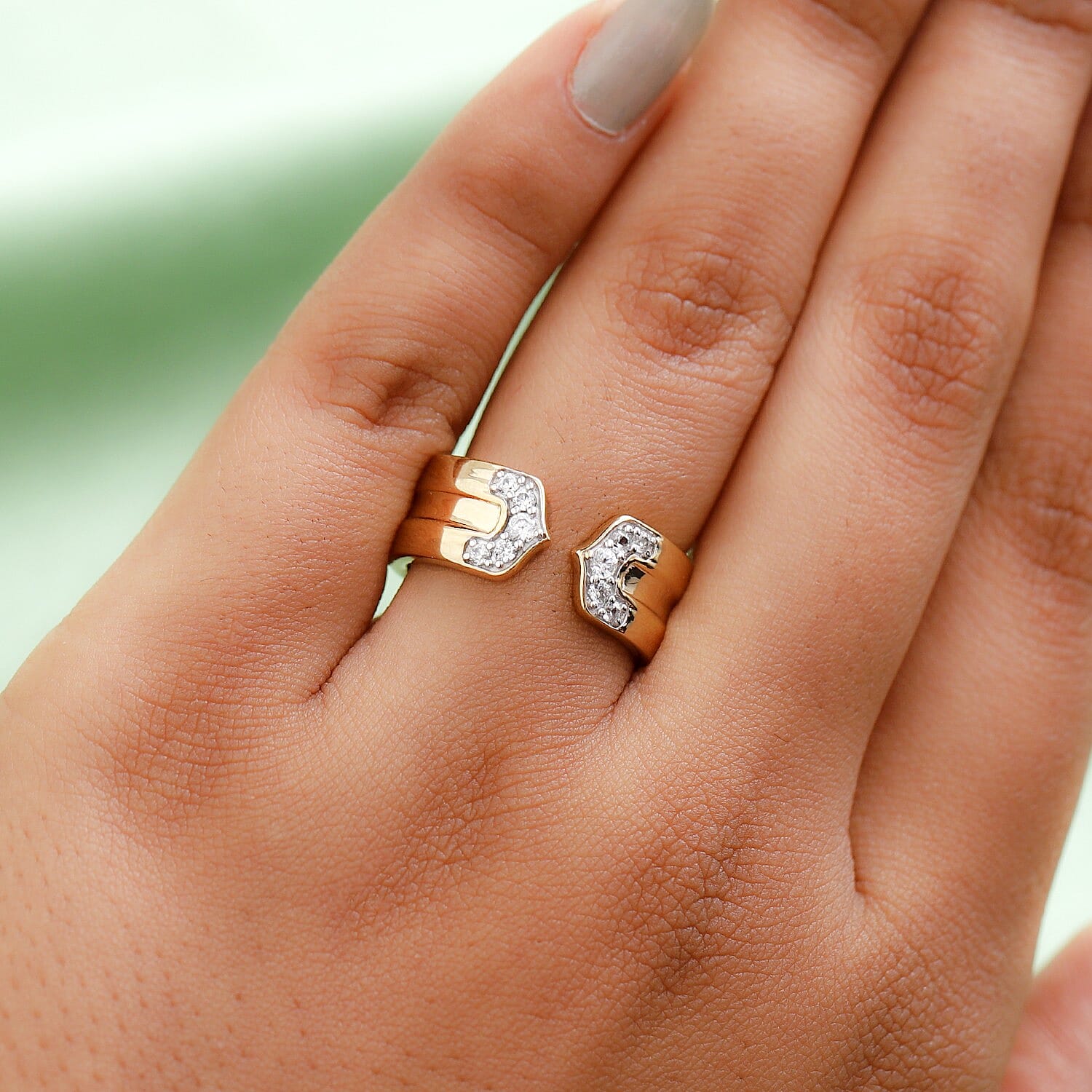 Sundays Child Natural Cambodian Zircon Ring in Yellow Gold Overlay Sterling Silver