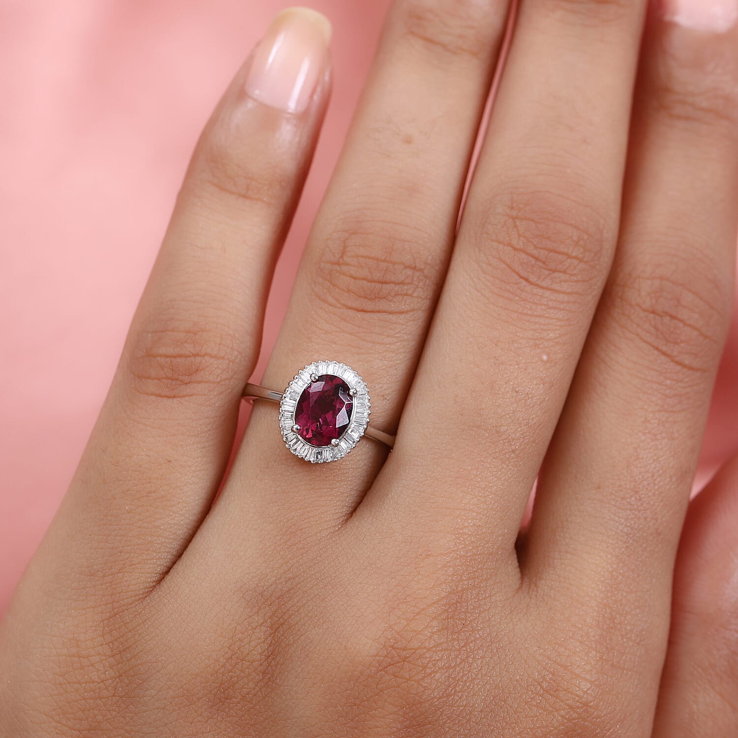 WEB EXCLUSIVE RHAPSODY 950 Platinum AAAA Rubellite and Diamond (VS-E-F) Ring 1.97 Ct.