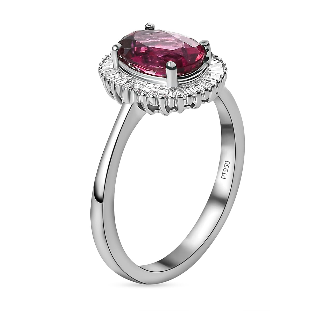 WEB EXCLUSIVE RHAPSODY 950 Platinum AAAA Rubellite and Diamond (VS-E-F) Ring 1.97 Ct.