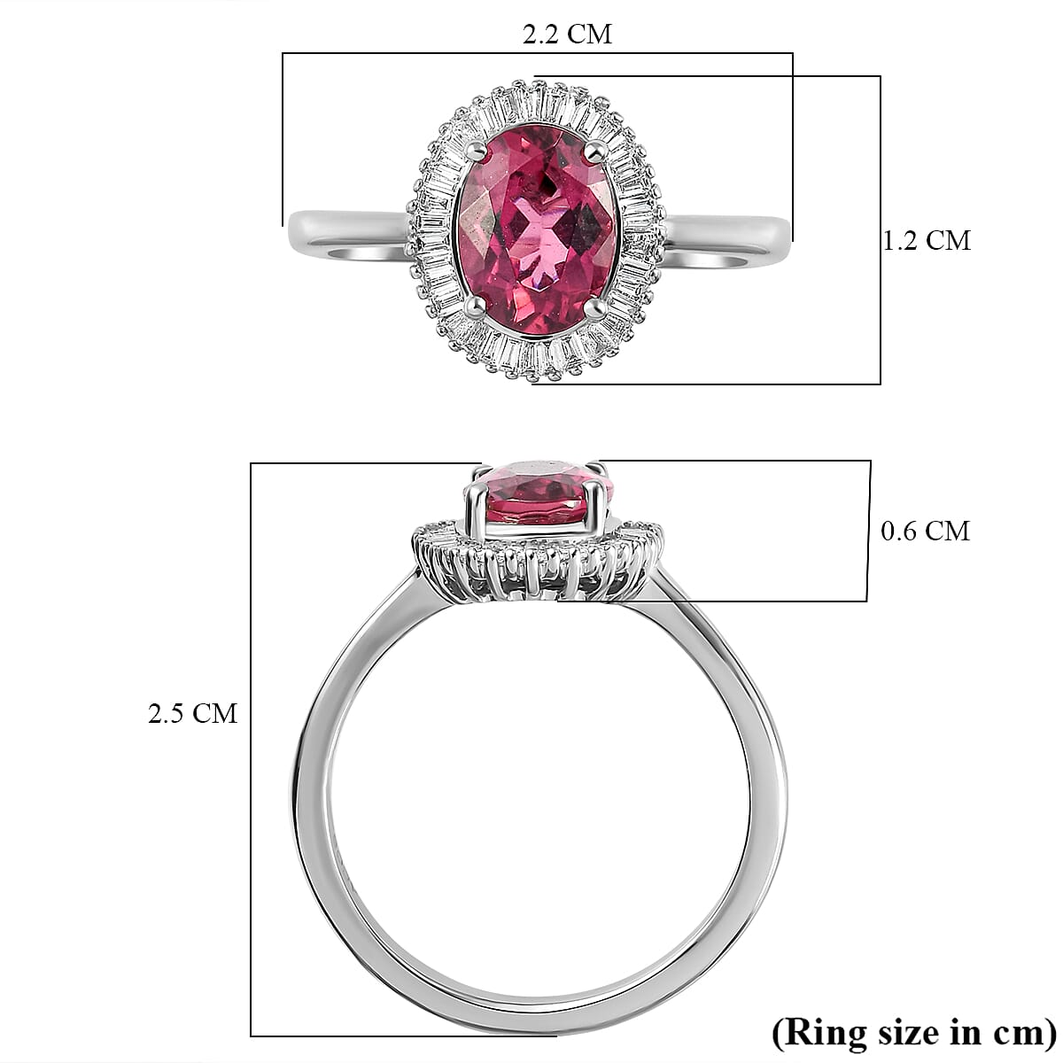 WEB EXCLUSIVE RHAPSODY 950 Platinum AAAA Rubellite and Diamond (VS-E-F) Ring 1.97 Ct.