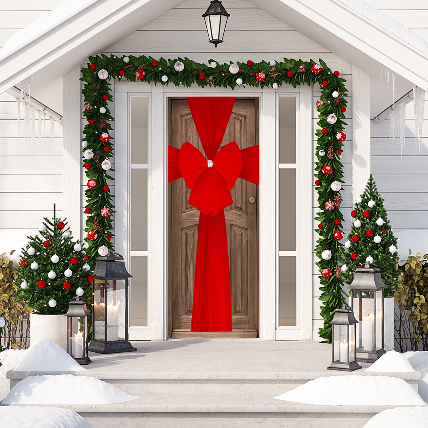 Lesser & Pavey Decorative Christmas Door Bow (Size:50 Cm) - Red