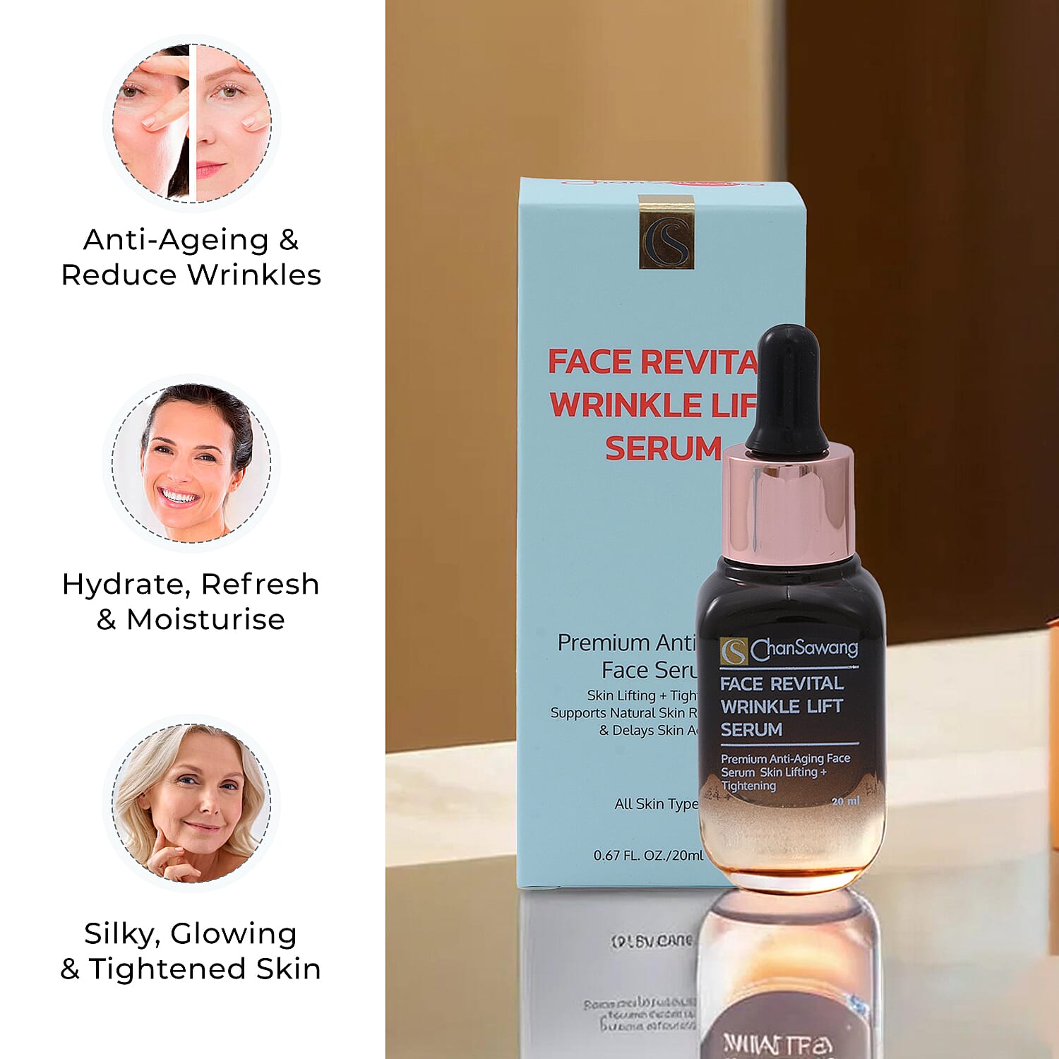 Chansawang- Face Revital Wrinkle Lift Serum-Anti-Aging Serum - 20ml