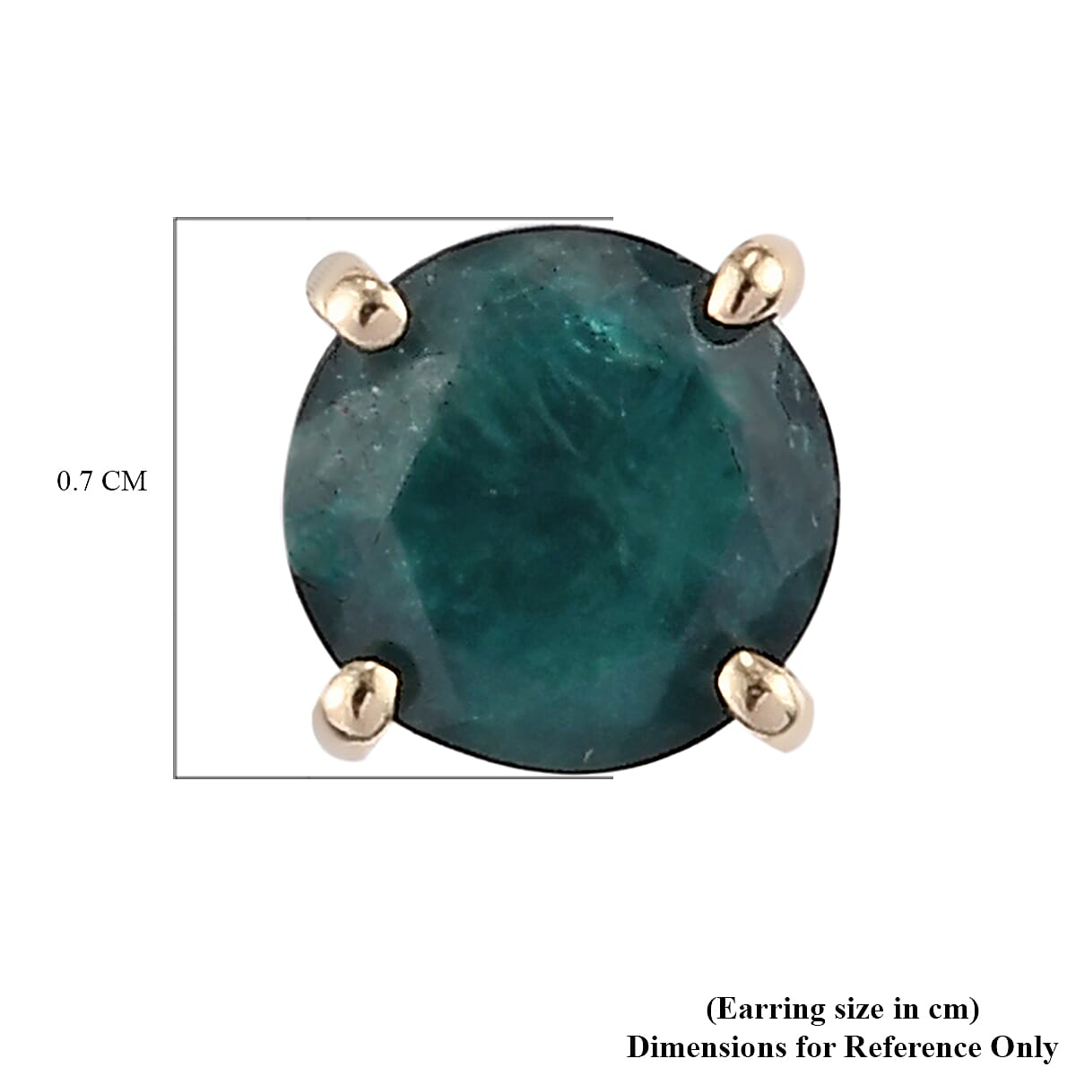 9K Yellow Gold Teal Grandidierite Stud Earrings (with Push Back)