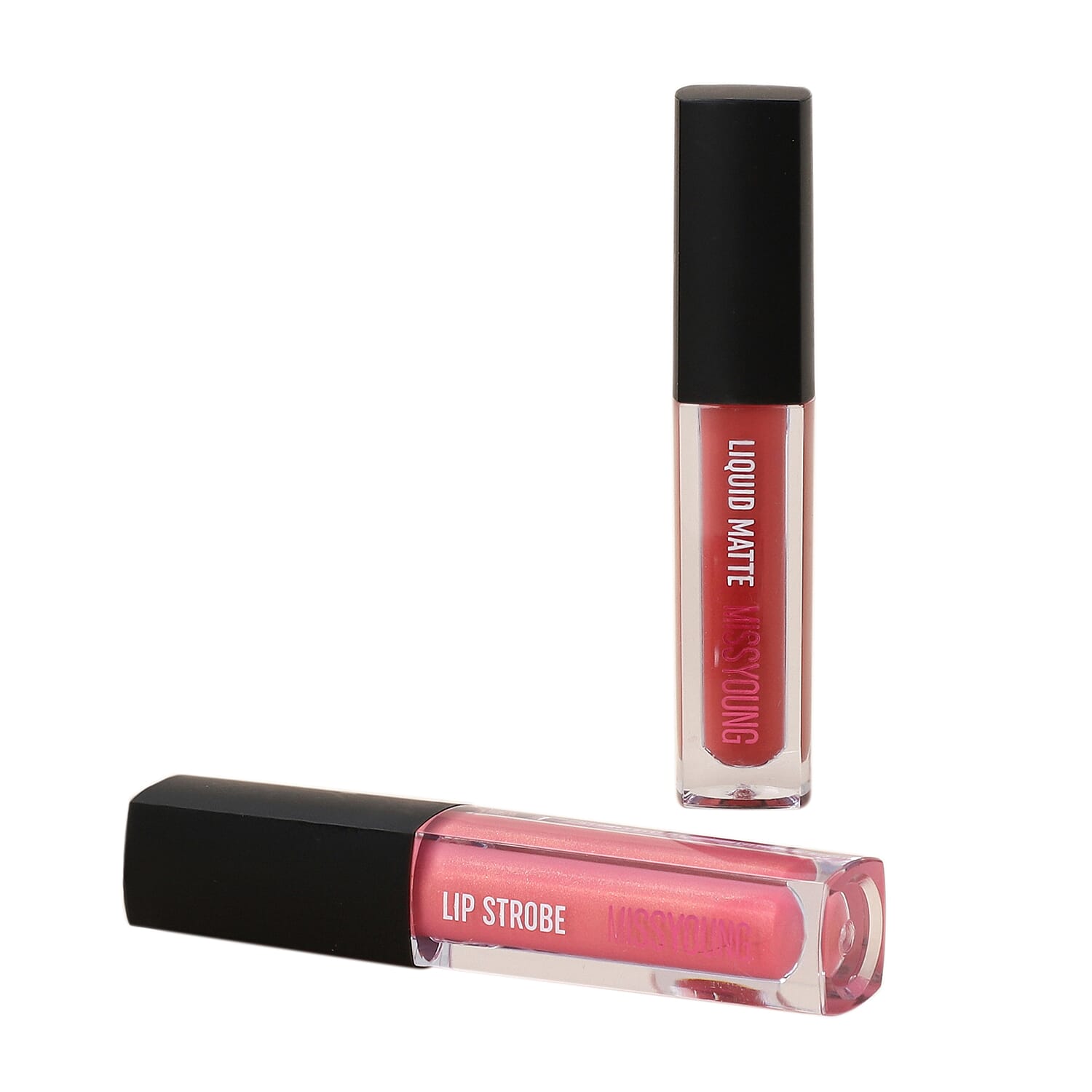 3 Piece Set - MISSYOUNG 2 Lip Gloss and 1 Lip Pen Lipstick - Baby Pink & Brown