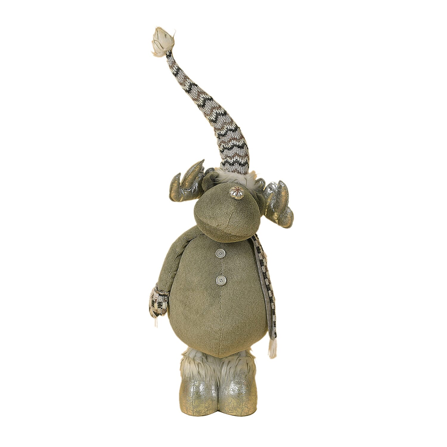 Lesser & Pavey Christmas Plush Reindeer with Telescopic Legs (Size 130 Cm) - Grey