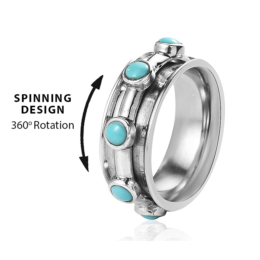 Arizona Sleeping Beauty Turquoise Ring in Sterling Silver 1.02 Ct, Silver Wt. 6.65 Gms