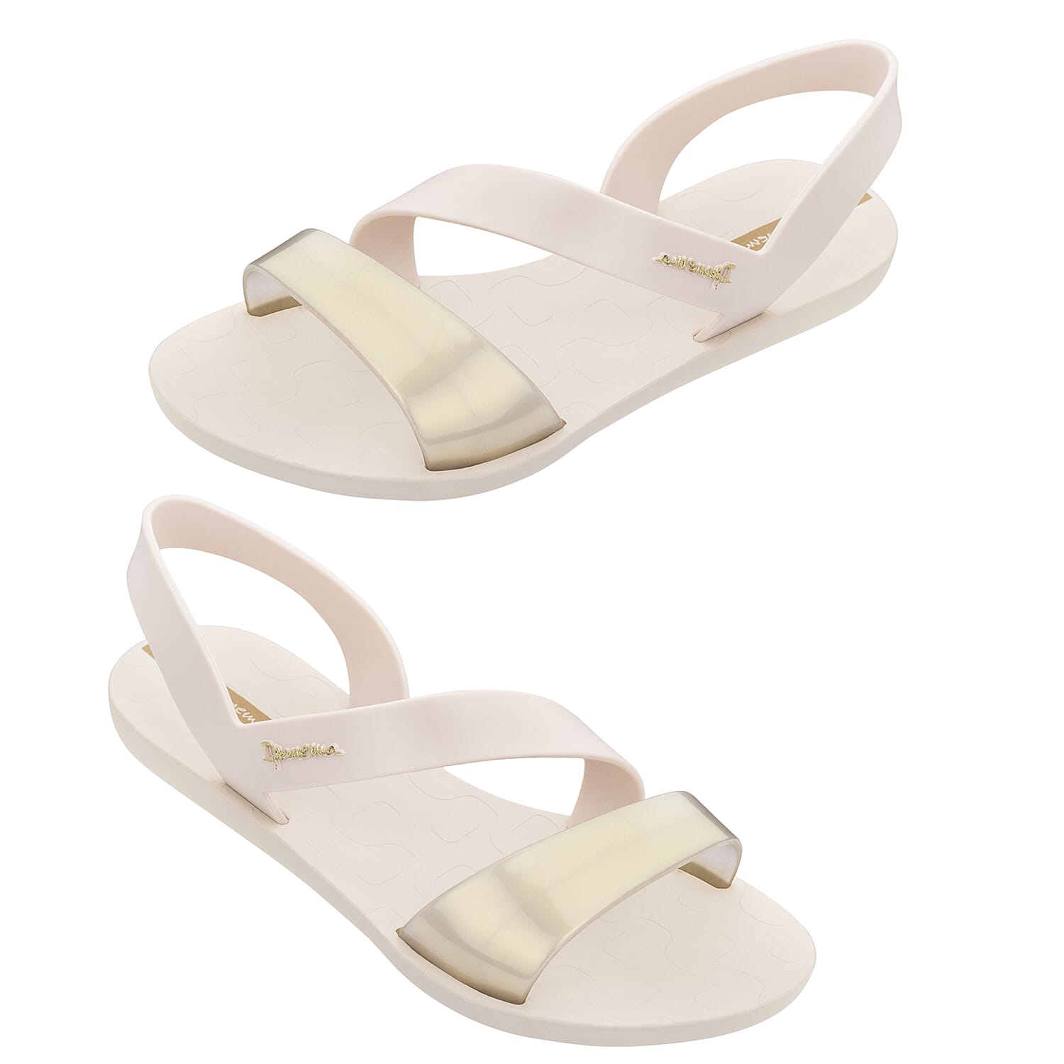 Ipanema Womens Open Toe Vibe Flat Sandal Ankle Strap (Size-4) - Ivory