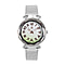 STRADA Japanese Movement Silver & Green Dial Water Resistant Watch in Silver Colour Mesh Belt
