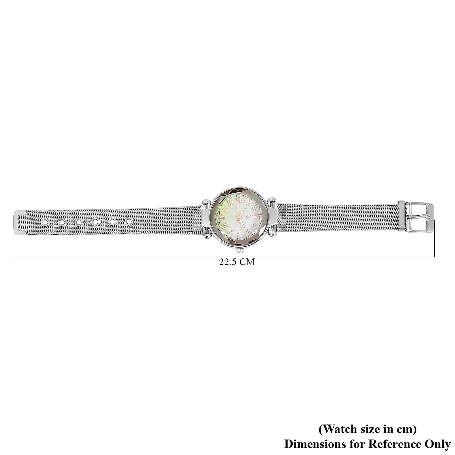 STRADA Japanese Movement Silver & Green Dial Water Resistant Watch in Silver Colour Mesh Belt