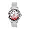 STRADA Japanese Movement Silver & Pink Dial Water Resistant Watch in Silver Colour Mesh Belt