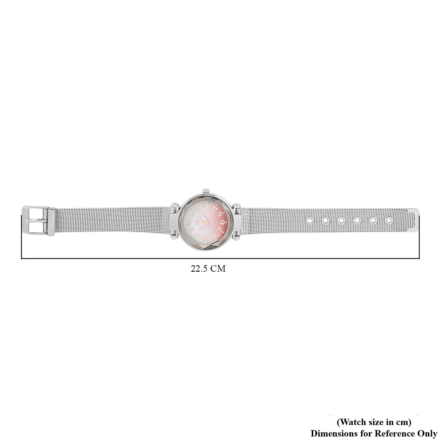 STRADA Japanese Movement Silver & Pink Dial Water Resistant Watch in Silver Colour Mesh Belt