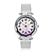 STRADA Japanese Movement Silver & Purple Dial Water Resistant Watch in Silver Colour Mesh Belt