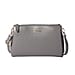 SENCILLEZ Genuine Leather Crossbody Bag with Shoulder Strap - Grey