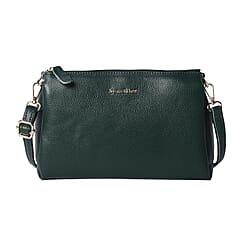 SENCILLEZ Genuine Leather Crossbody Bag with Shoulder Strap - Green