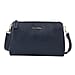 SENCILLEZ Genuine Leather Crossbody Bag with Shoulder Strap - Navy