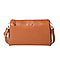 SENCILLEZ Genuine Leather Crossbody Bag with Shoulder Strap - Tan