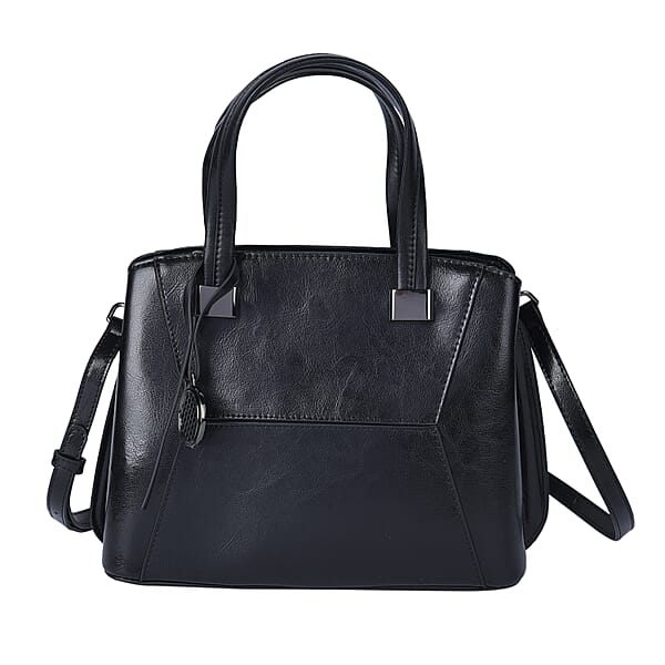 SENCILLEZ Black Genuine Leather Convertible Bag - 1627596464 - TJC