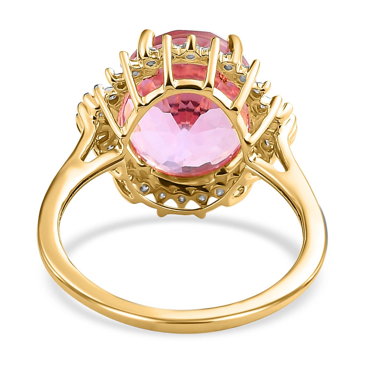 9K Rose Gold Urucum Kunzite and Diamond Ring 6.56 Ct.