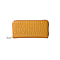 SENCILLEZ Genuine Leather Croc Embossed Wallet with Zipper Closure - Mustard