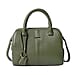 Genuine Leather Tote Bag with Shoulder Strap - Green