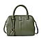 Genuine Leather Tote Bag with Shoulder Strap - Green