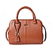 Genuine Leather Tote Bag with Shoulder Strap - Tan