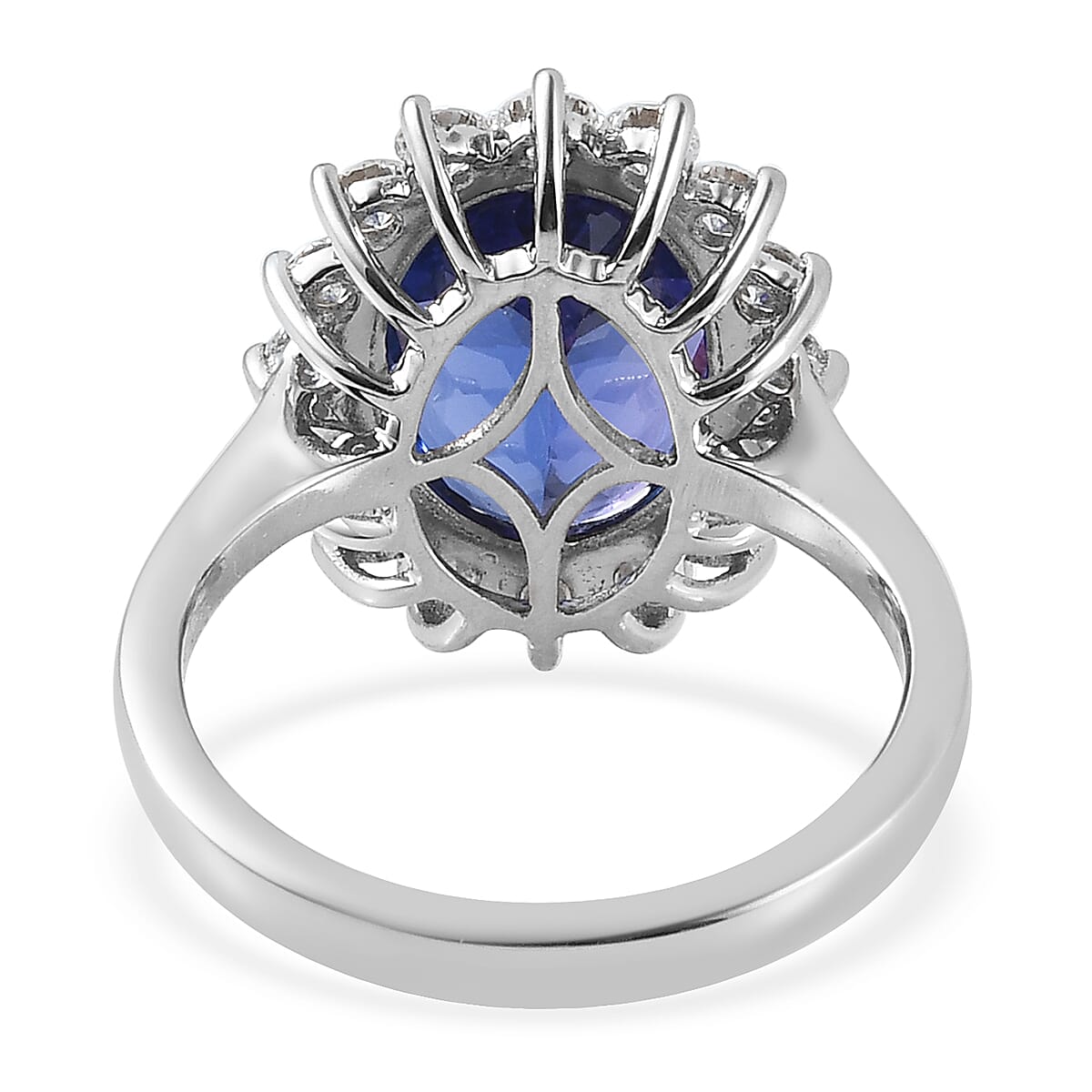 RHAPSODY 950 Platinum AAAA Tanzanite and Diamond Ring 6.77 Ct, Platinum wt. 7.25 Gms