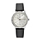 STRADA Japanese Movement Silver Dial Crystal Studded Water Resistant Watch with Black Colour Strap