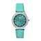 STRADA Japanese Movement Blue Green Dial Crystal Studded Water Resistant Watch with Blue Green Colour Strap