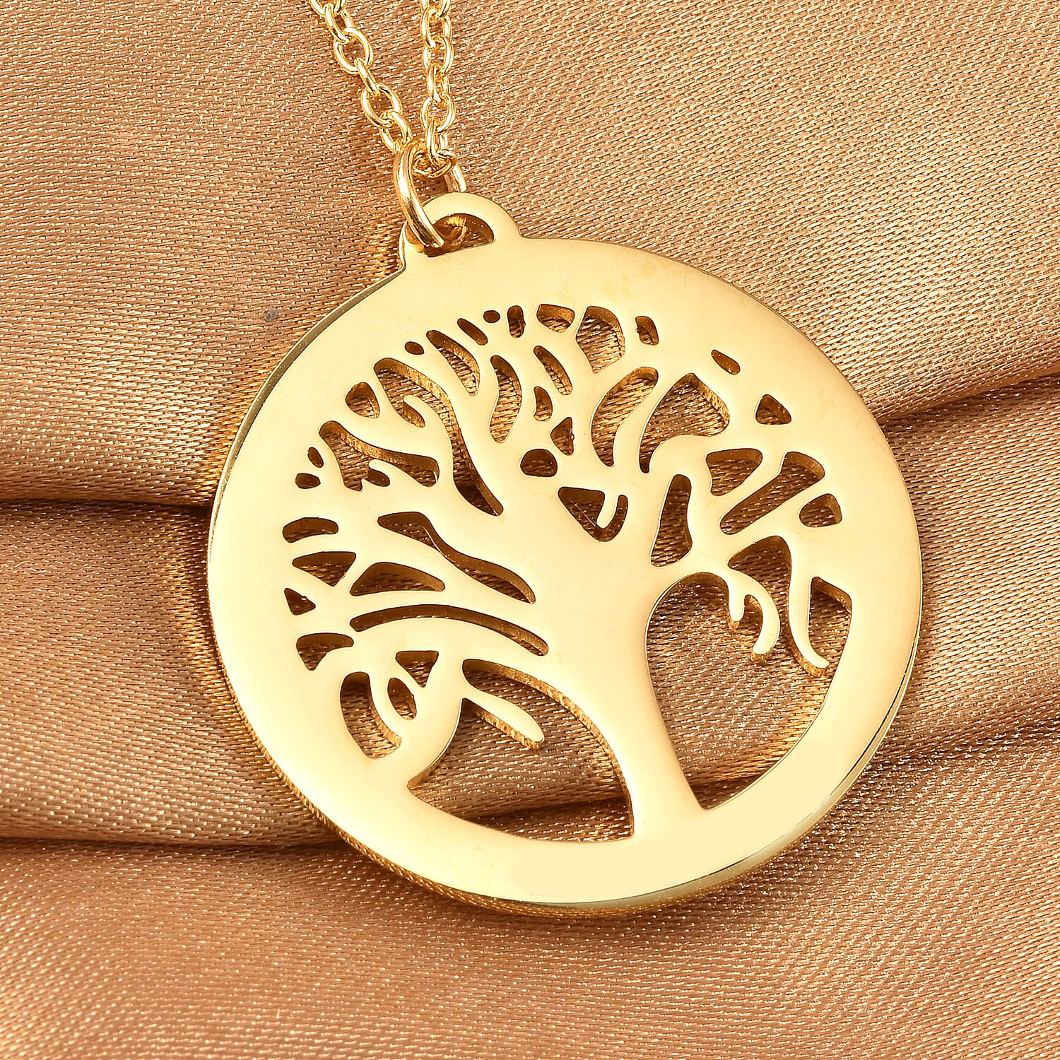 Tree of Life Necklace (Size - 20) in Yellow Gold Tone