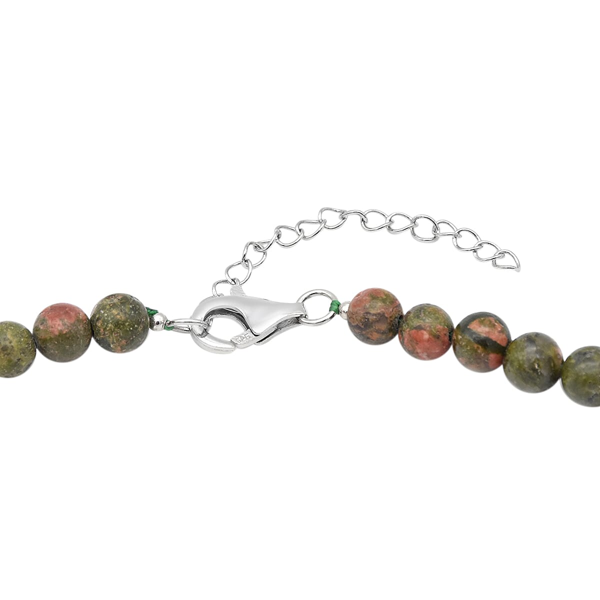 Unakite Necklace (Size 18 with 2 inch Extender) in Sterling Silver 524.00 Ct.