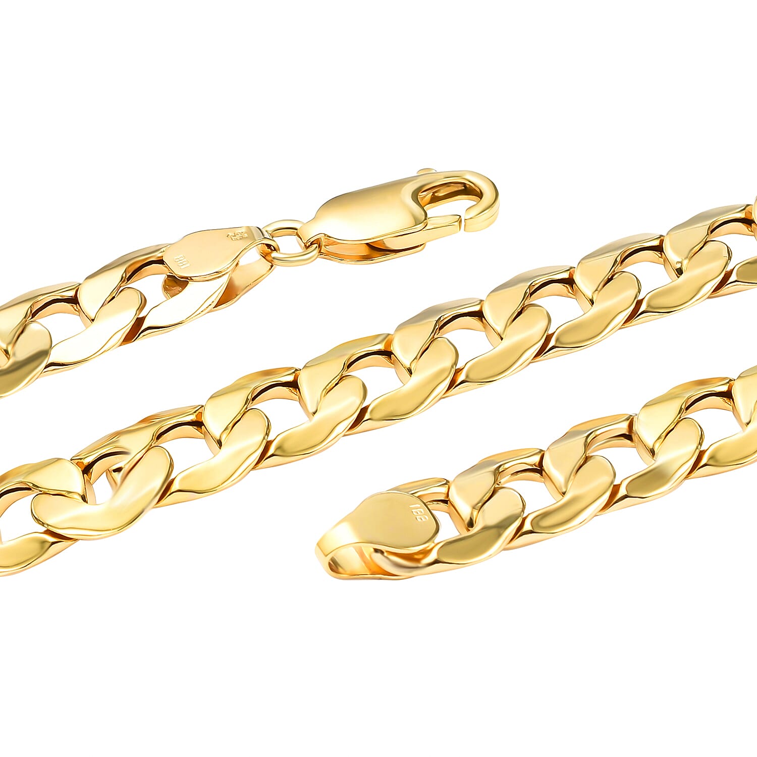 Hatton Garden Close Out - 9K Yellow Gold Curb Chain (Size 24) with Lobster Clasp, Gold Wt 18.40 Gms