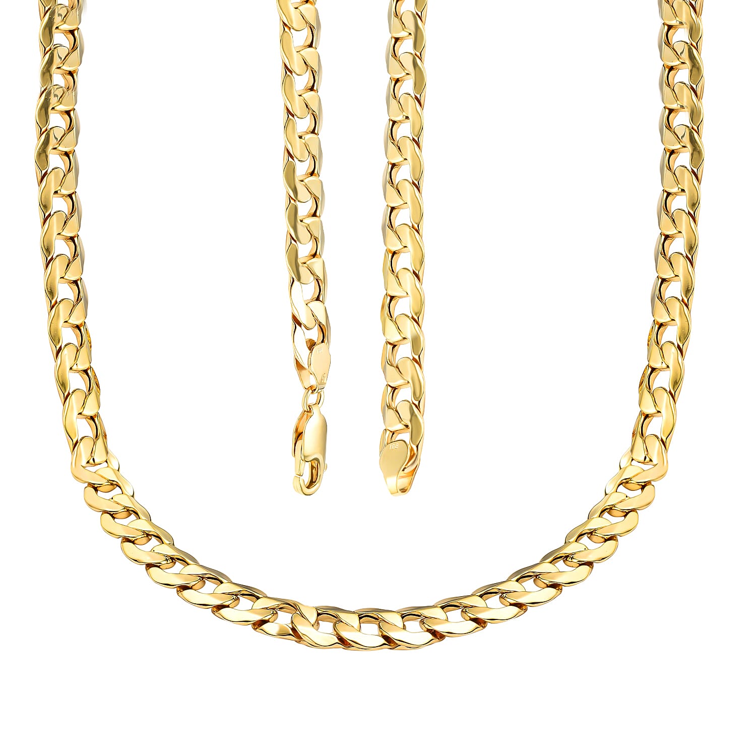 Hatton Garden Close Out - 9K Yellow Gold Curb Chain (Size 24) with Lobster Clasp, Gold Wt 18.40 Gms
