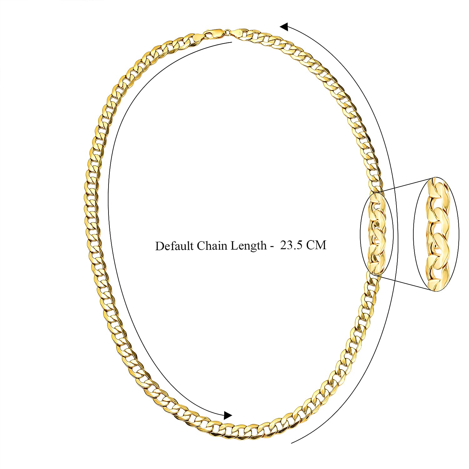 Hatton Garden Close Out - 9K Yellow Gold Curb Chain (Size 24) with Lobster Clasp, Gold Wt 18.40 Gms