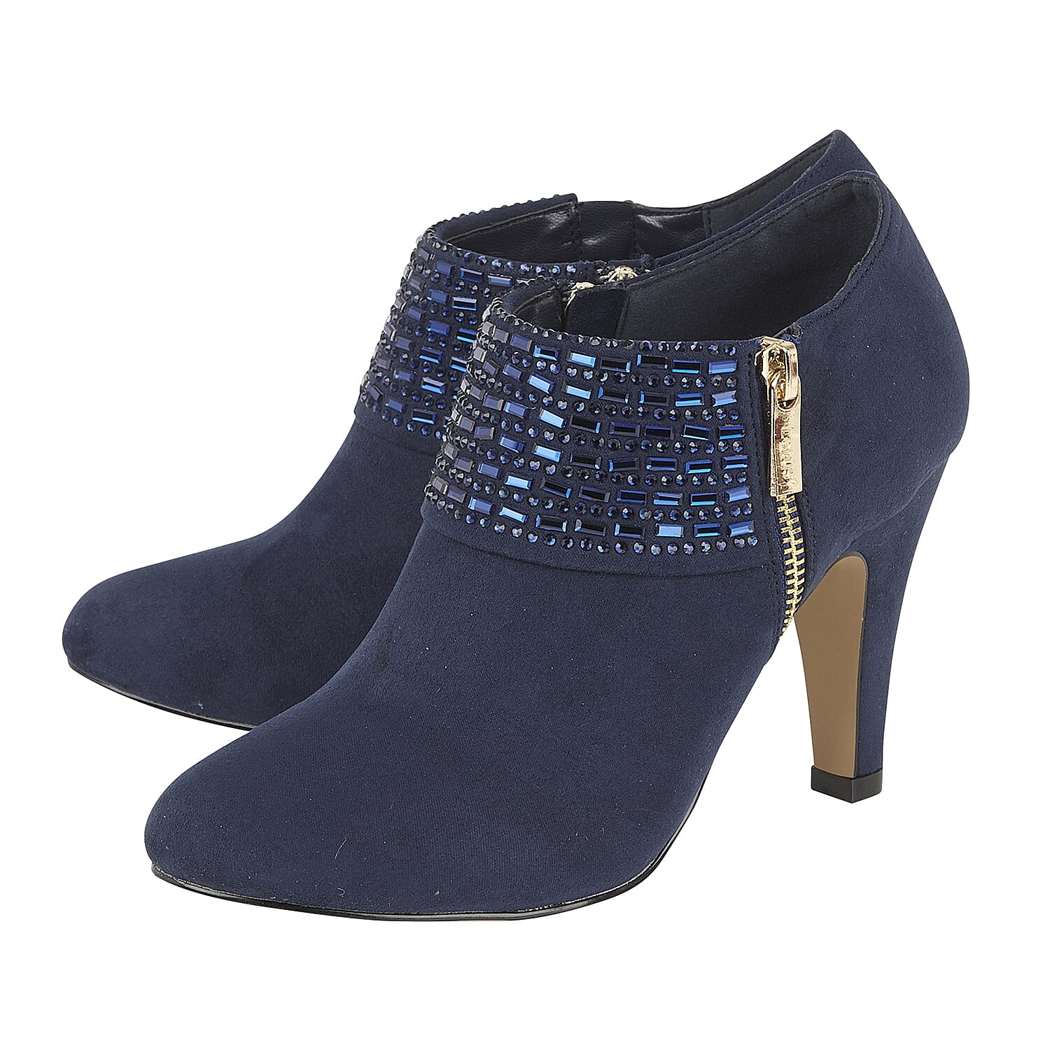 Lotus Ronna Zip-Up Heeled Shoe Boot (Size 4) - Navy