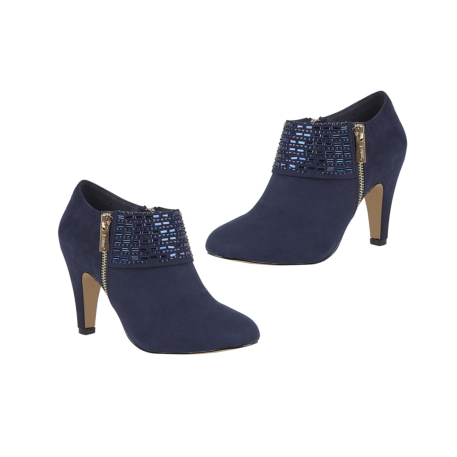 Lotus Ronna Zip-Up Heeled Shoe Boot (Size 4) - Navy