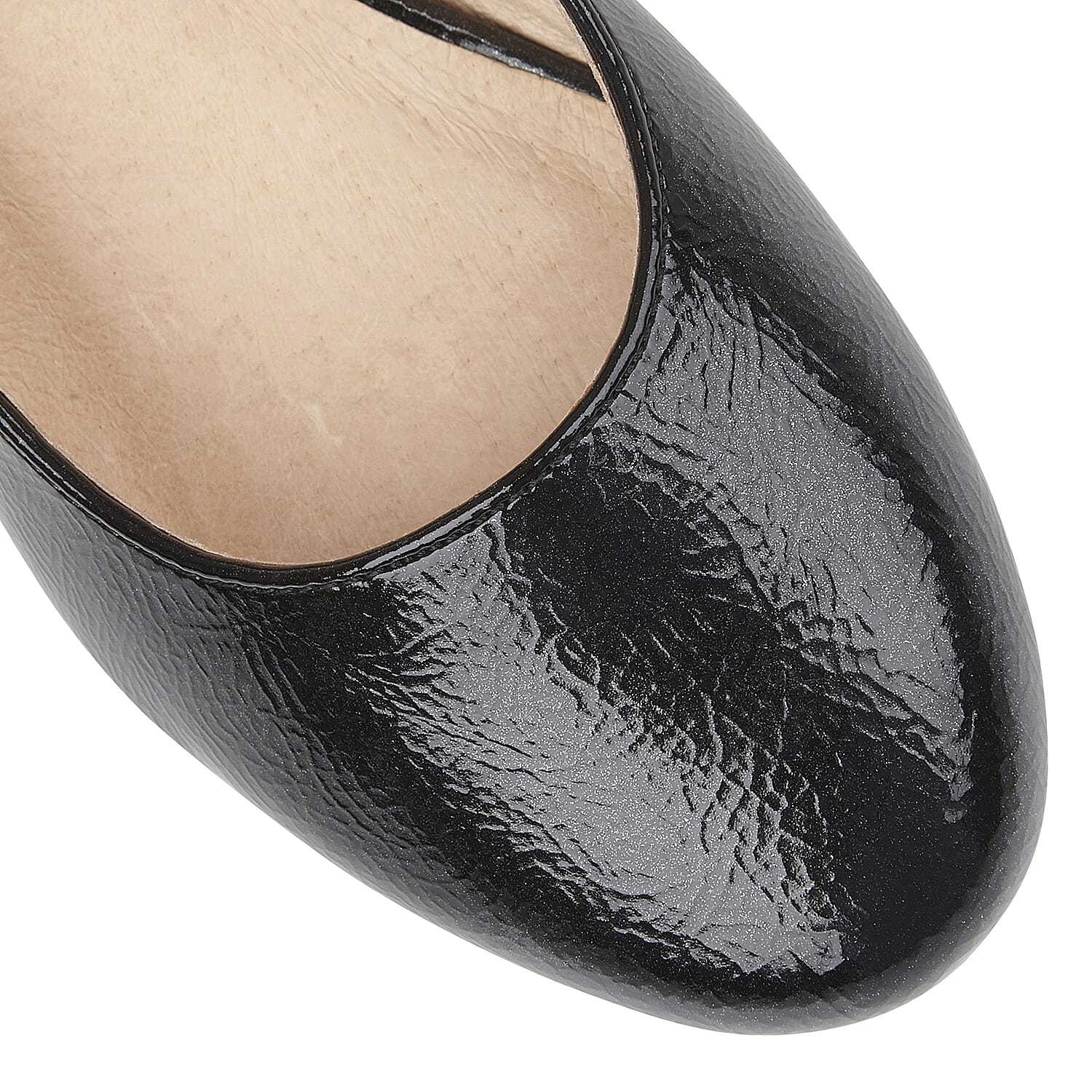 Lotus Crinkle Shiny Rose Wedge Shoes (Size 5) - Black