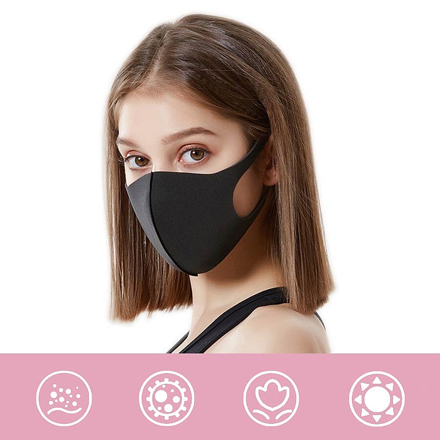 Reusable Washable Face Covering  - Black