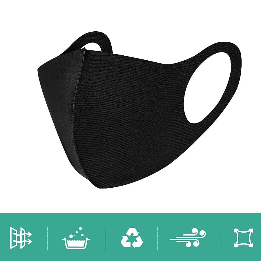Reusable Washable Face Covering  - Black